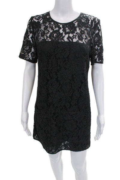 French Connection Women Shift Dress Floral Short-Sleeve Knee-Length Size 8