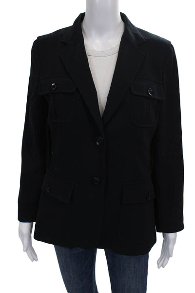 Max Mara Women Black Pant Suit Blazer Long Sleeve Button 73% Triacetate Size 8