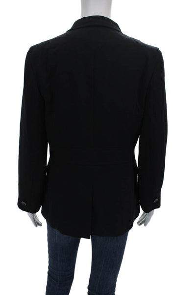 Max Mara Women Black Pant Suit Blazer Long Sleeve Button 73% Triacetate Size 8