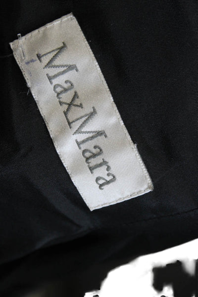 Max Mara Women Black Pant Suit Blazer Long Sleeve Button 73% Triacetate Size 8