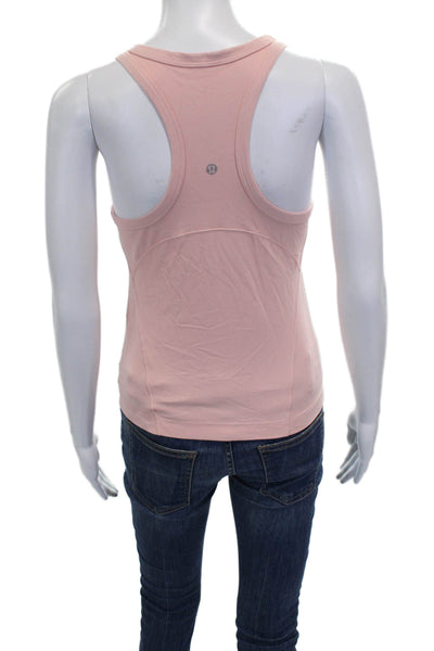 Lululemon Womens Basic Scoop Neck Sleeveless Tank Pink Polyester Blend Size 4