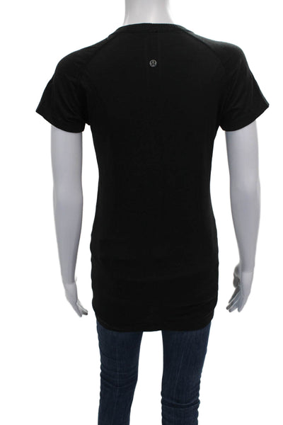 Lululemon Womens Black Pullover T Shirt Short Sleeve Crew Neck Size 8