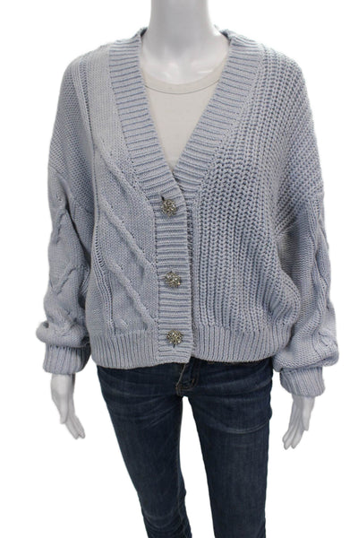 Pistola Womens Cardigan Blue V-Neck Long Sleeve Size M