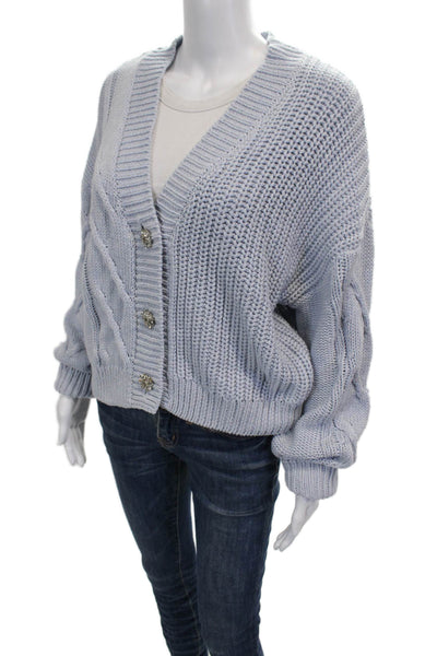 Pistola Womens Cardigan Blue V-Neck Long Sleeve Size M