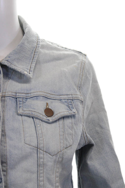 J Brand Womens Basic Denim Jacket Blue Button Long Sleeve Size M