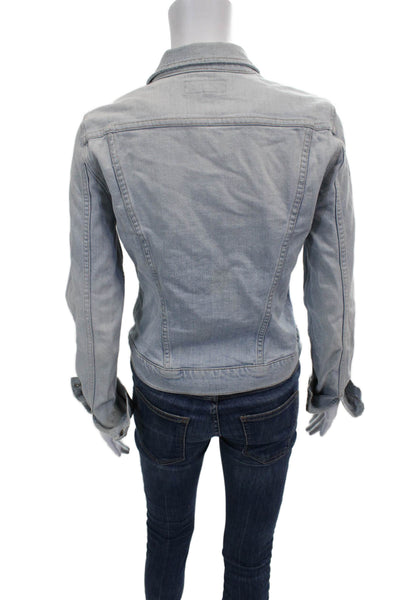 J Brand Womens Basic Denim Jacket Blue Button Long Sleeve Size M