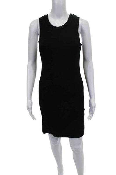 Meshki Womens Black Tank Dress Scoop Neck Knee Length Size L
