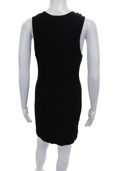 Meshki Womens Black Tank Dress Scoop Neck Knee Length Size L