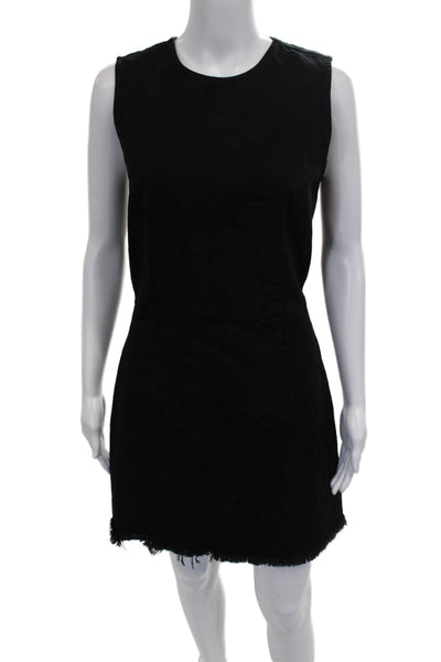Denim X Alexander Wang Womens Mini Dress Black Cotton Sleeveless Size 8