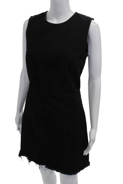 Denim X Alexander Wang Womens Mini Dress Black Cotton Sleeveless Size 8