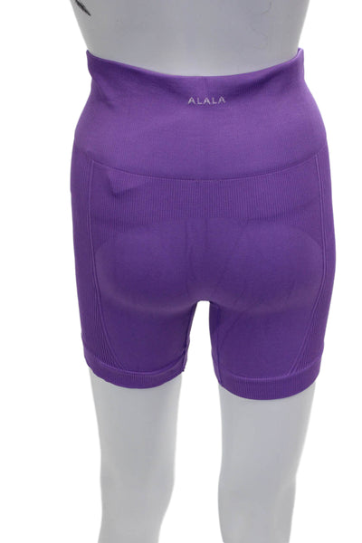 Alala Womens Athletic Purple Polyester Blend Shorts Size S