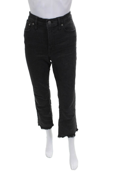 Madewell Womens Cropped Black High Rise Jeans Cotton Blend Size 27
