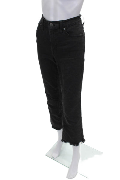 Madewell Womens Cropped Black High Rise Jeans Cotton Blend Size 27
