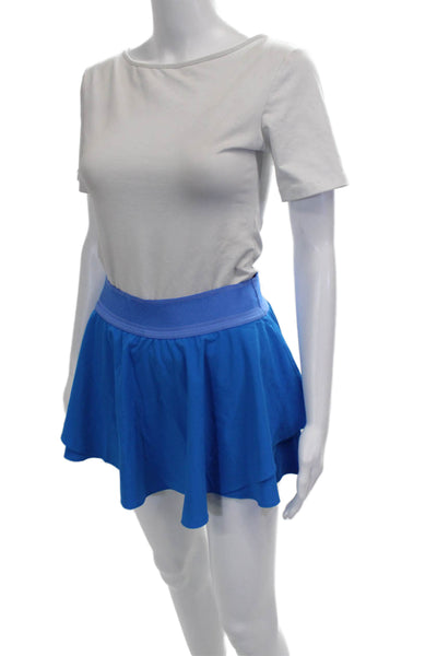 Lululemon Women Athletic Mini Skirt Blue Polyester Blend Pull On Size 6