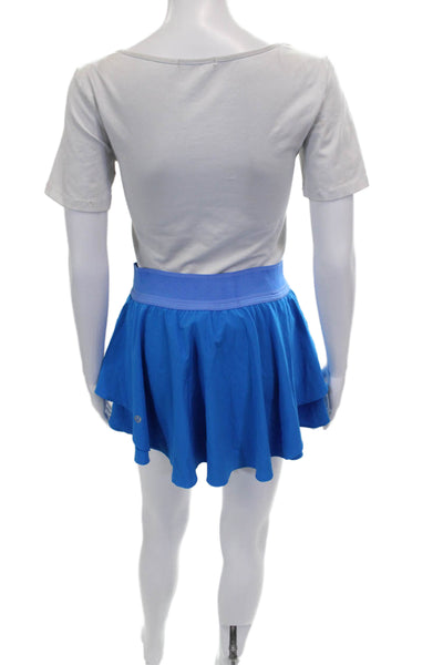 Lululemon Women Athletic Mini Skirt Blue Polyester Blend Pull On Size 6