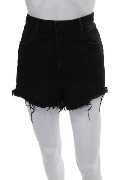 Denim X Alexander Wang Womens Cut-Off Black Cotton Shorts Size 29