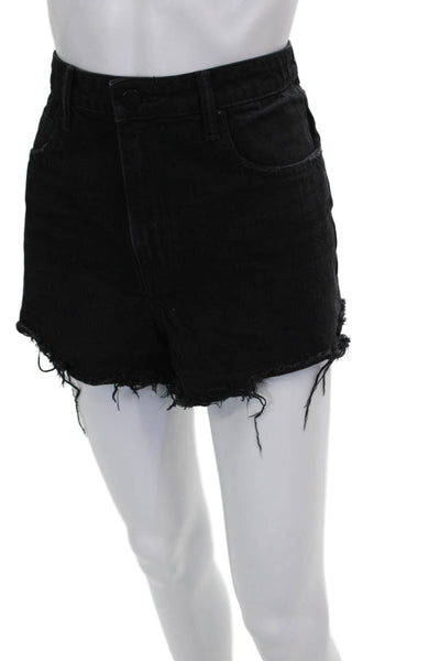 Denim X Alexander Wang Womens Cut-Off Black Cotton Shorts Size 29