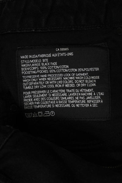 Denim X Alexander Wang Womens Cut-Off Black Cotton Shorts Size 29