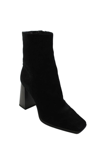 Sam Edelman Womens Suede Zip Up Ivette Ankle Boots Black Size 8.5 Medium