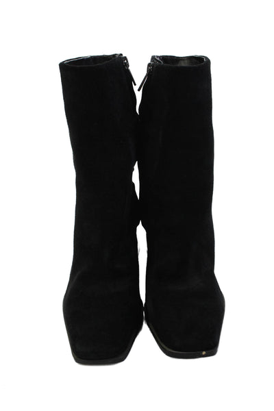Sam Edelman Womens Suede Zip Up Ivette Ankle Boots Black Size 8.5 Medium