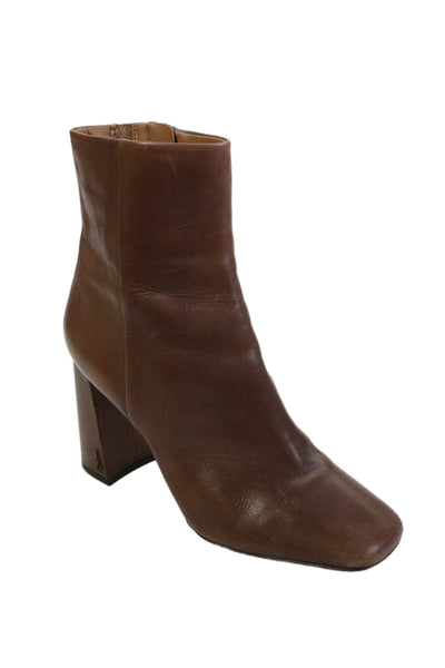 Sam Edelman Womens Leather Zip Up Codie Ankle Boots Brown Size 8.5 Medium