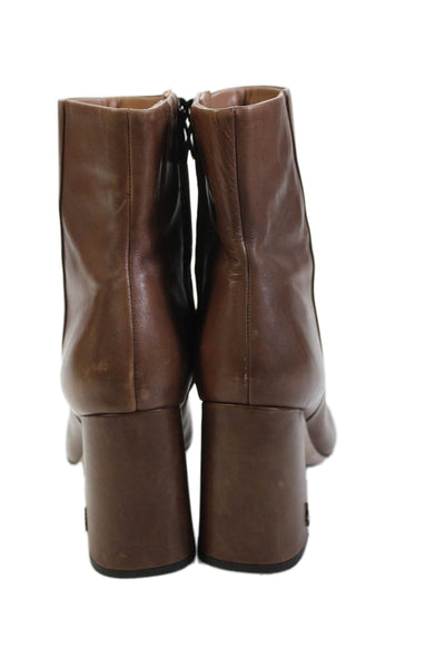 Sam Edelman Womens Leather Zip Up Codie Ankle Boots Brown Size 8.5 Medium