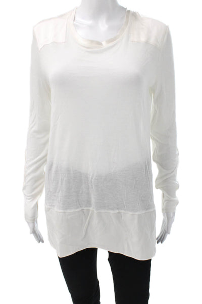 Rag & Bone Womens Tunic White Long Sleeve Viscose Silk Size S