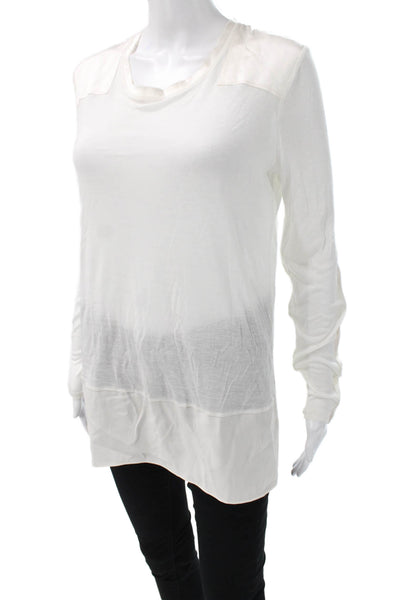 Rag & Bone Womens Tunic White Long Sleeve Viscose Silk Size S
