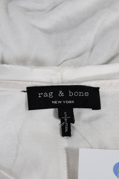Rag & Bone Womens Tunic White Long Sleeve Viscose Silk Size S