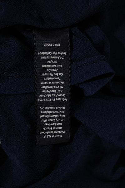 Elizabeth & James Womens Tunic Blouse Blue Boat Neck Long Sleeve Size L