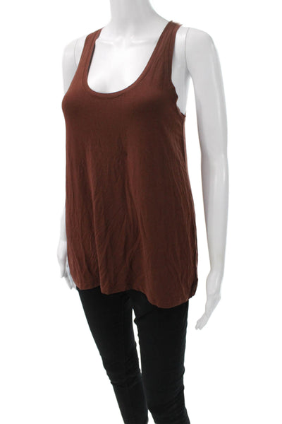 Vince Womens Basic Tank Scoop Neck Brown Size S