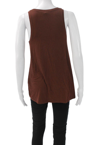 Vince Womens Basic Tank Scoop Neck Brown Size S