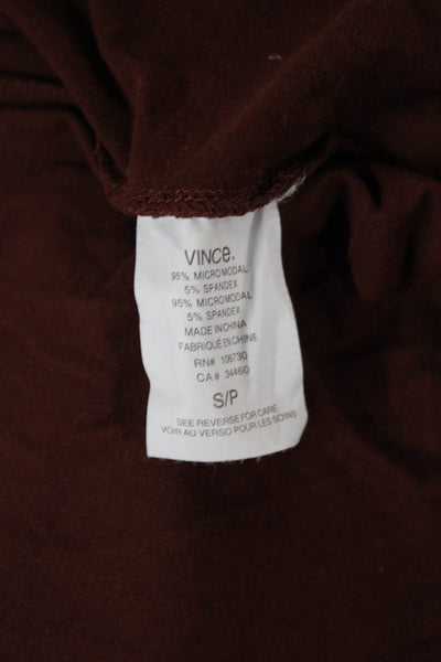 Vince Womens Basic Tank Scoop Neck Brown Size S