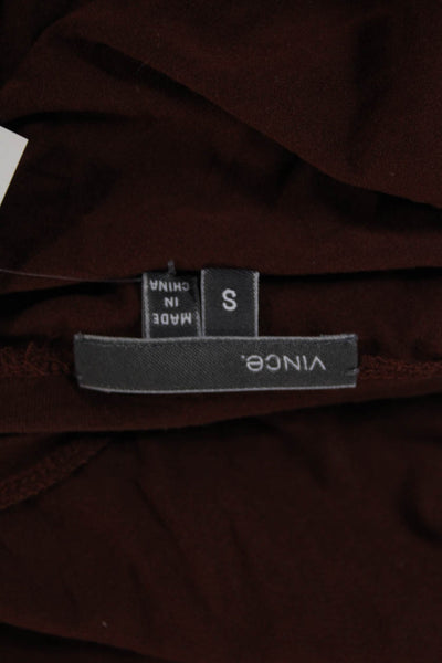 Vince Womens Basic Tank Scoop Neck Brown Size S