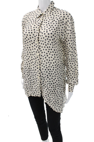 Hope By Ringstrand Soderberg Womens Tunic Beige Polka Dot Long Sleeve Size 36