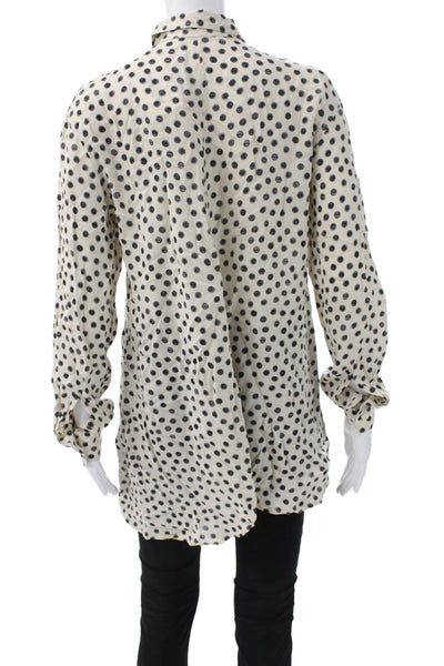 Hope By Ringstrand Soderberg Womens Tunic Beige Polka Dot Long Sleeve Size 36