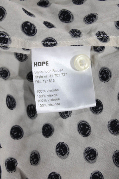Hope By Ringstrand Soderberg Womens Tunic Beige Polka Dot Long Sleeve Size 36