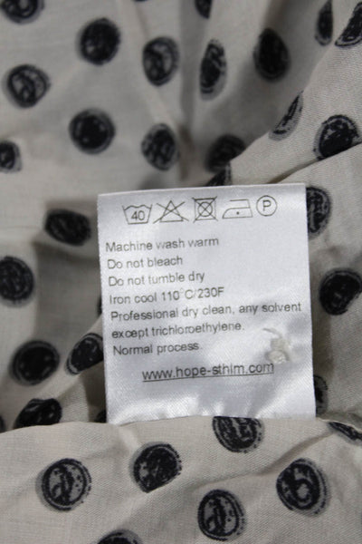 Hope By Ringstrand Soderberg Womens Tunic Beige Polka Dot Long Sleeve Size 36