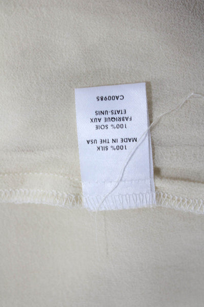 Nanette Lepore Womens Basic Silk Tank Ivory Scoop Neck Sleeveless Zip Size 6