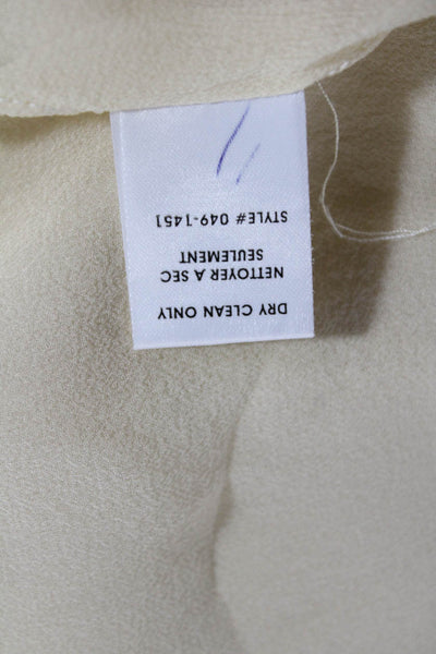 Nanette Lepore Womens Basic Silk Tank Ivory Scoop Neck Sleeveless Zip Size 6