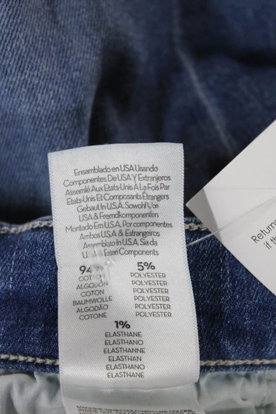 Mother Womens Cropped Jeans Blue Button Cotton Blend Size 27