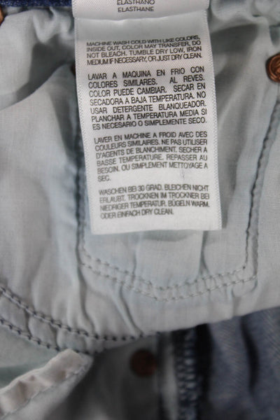 Mother Womens Cropped Jeans Blue Button Cotton Blend Size 27