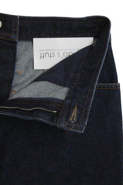Givenchy Womens Mini Skirt Blue Cotton Button Short Size 42
