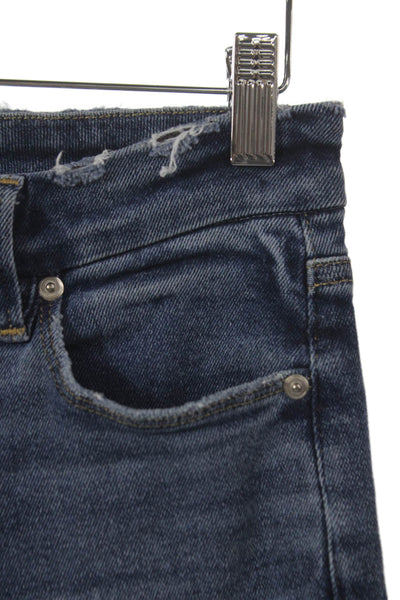 Good American Women Skinny Jeans Blue Mid Rise Cotton Blend Size 27