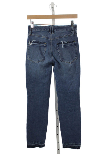 Good American Women Skinny Jeans Blue Mid Rise Cotton Blend Size 27