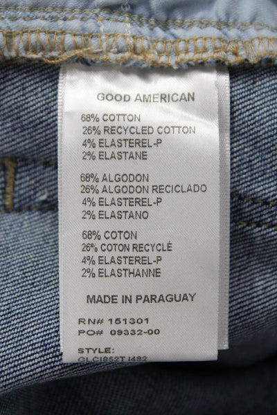Good American Women Skinny Jeans Blue Mid Rise Cotton Blend Size 27
