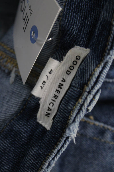 Good American Women Skinny Jeans Blue Mid Rise Cotton Blend Size 27