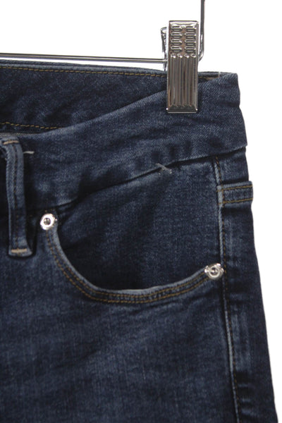 Good American Women Skinny Jeans Blue Mid Rise Cotton Zip 26in Size 27