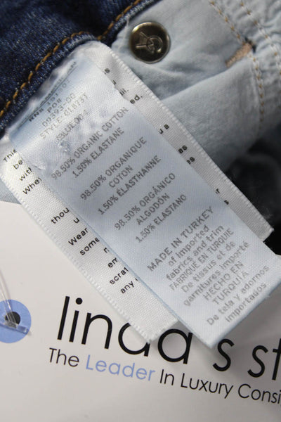 Good American Women Skinny Jeans Blue Mid Rise Cotton Zip 26in Size 27