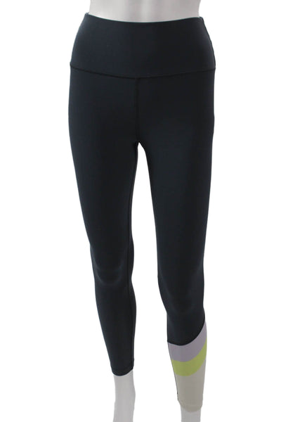 Peloton Womens Ankle Leggings Black Colorblock 71% Polyester 29% Spandex Size S